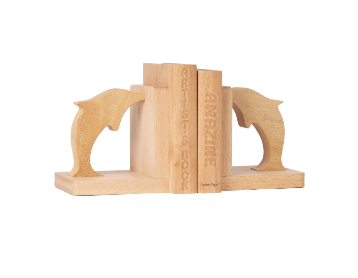Dolphin Wood Bookends – Folks Store Sendai