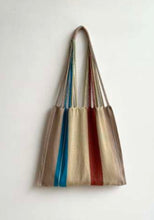 画像をギャラリービューアに読み込む, pips-asymmetry stripe cotton hammock bag/L
