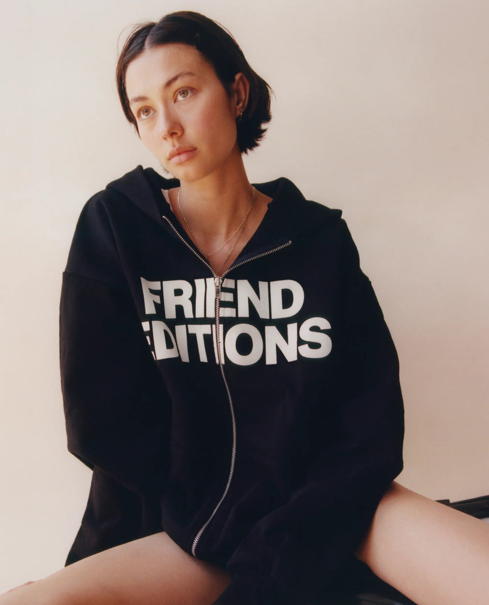 FE TWO LINE ZIP HOODY (LARGE) / Friend Editions