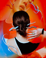 画像をギャラリービューアに読み込む, Chunks / Large Firestarter Hair Stick in Blue Whirl
