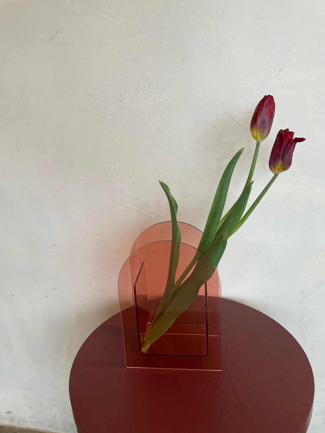 Acrylic Vase Deep Pink