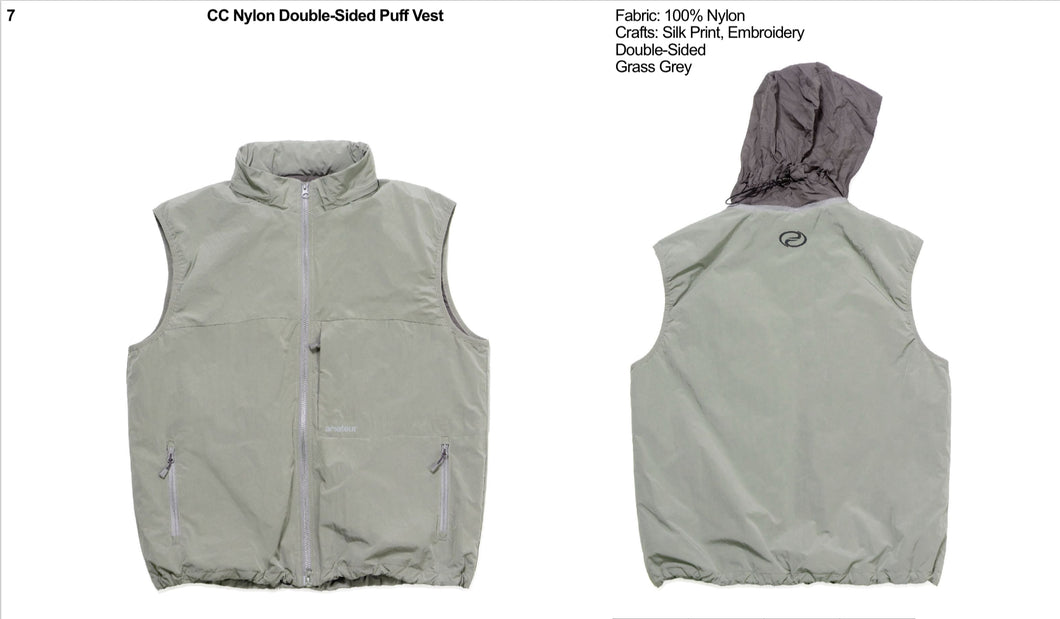 CC Nylon Double-Sided Puff Vest / Same Paper