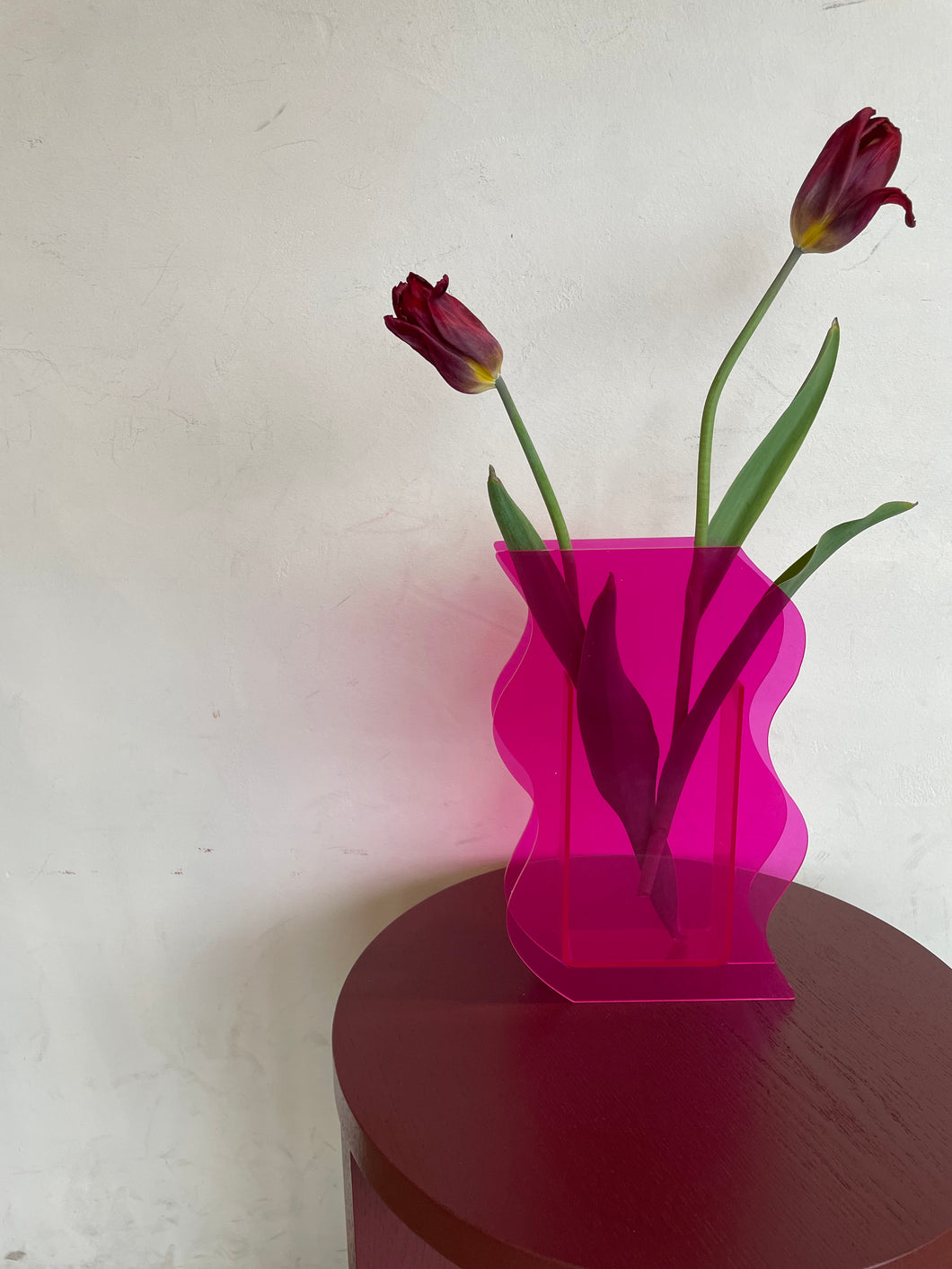Acrylic Wave Vase Yellow