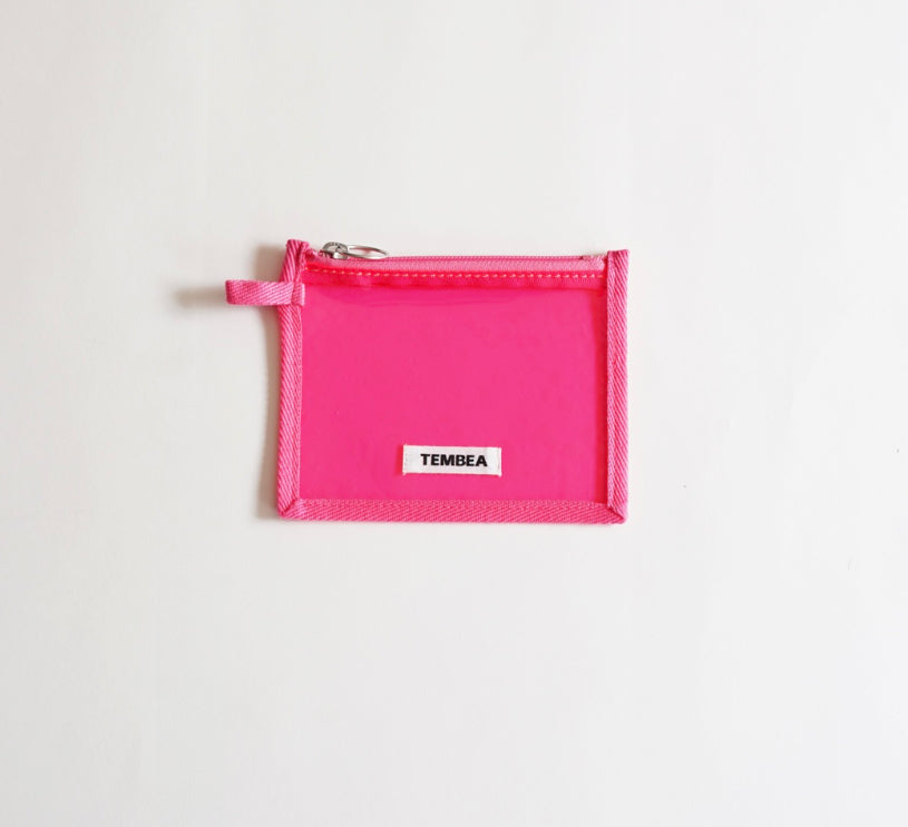 TEMBEA / FLAT POUCH TOUMEI NEON PINK
