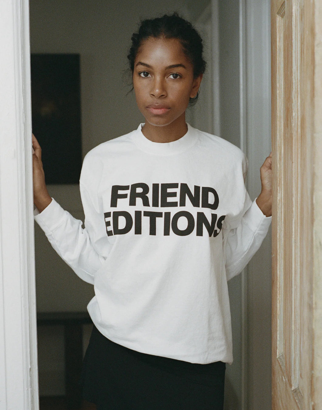 Monogram LS Tee  White/Black / Friend Editions