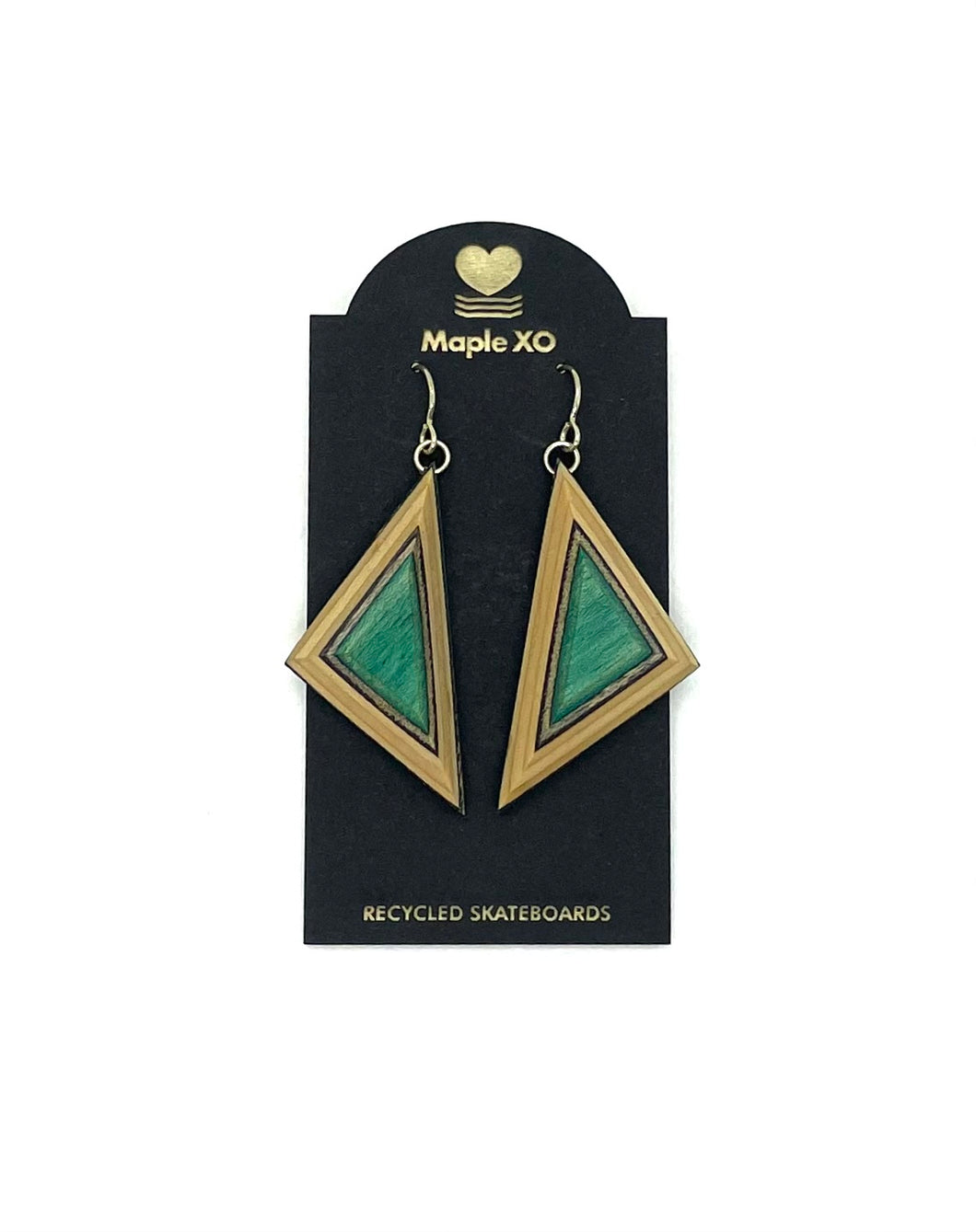 Maple XO / Triangle Earrings